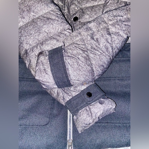 Women LOLË Nelly charcoal gray waterproof down filled Puffer Coat Sz Large - Picture 13 of 17